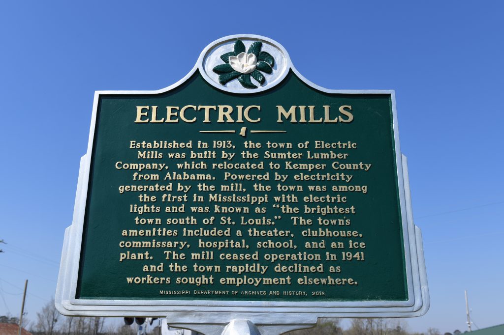 Electric Mills Historical Marker Electric Mills, Mississippi